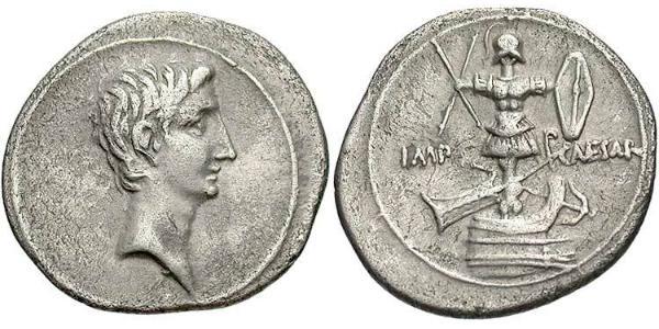 1 Денарий Римская империя (27BC-395) Серебро Октавиан Август (63BC- 14) 