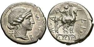 1 Денарий Римская республика (509BC-27BC) Серебро 