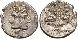 1 Денарий Римская республика (509BC-27BC) Серебро 
