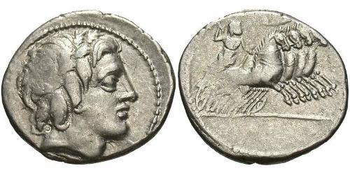 1 Денарий Римская республика (509BC-27BC) Серебро 