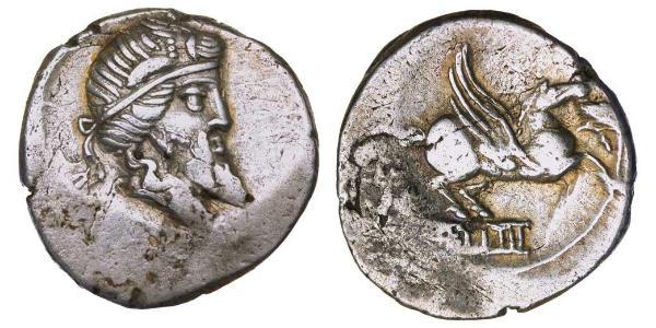 1 Денарий Римская республика (509BC-27BC) Серебро 