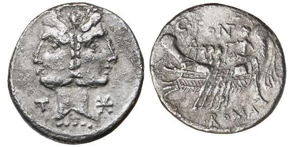 1 Денарий Римская республика (509BC-27BC) Серебро 