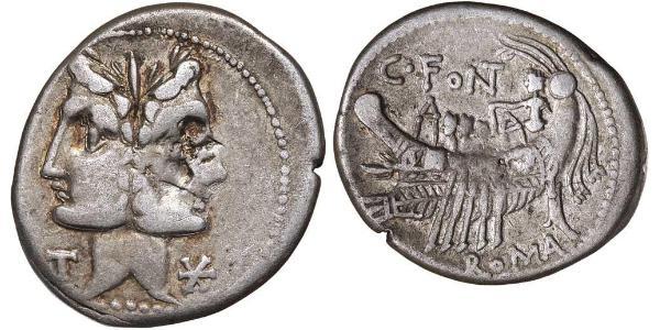 1 Денарий Римская республика (509BC-27BC) Серебро 