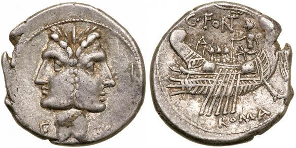 1 Денарий Римская республика (509BC-27BC) Серебро 