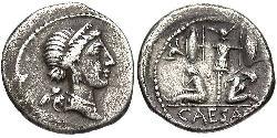 1 Денарій Римська республіка (509BC-27BC) Срібло Юлій Цезар (100BC- 44 BC)