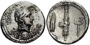 1 Денарій Римська республіка (509BC-27BC) Срібло 