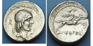 1 Денарій Римська республіка (509BC-27BC) Срібло 