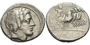 1 Денарій Римська республіка (509BC-27BC) Срібло 