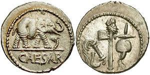 1 Денарій Римська республіка (509BC-27BC) Срібло Юлій Цезар (100BC- 44 BC)