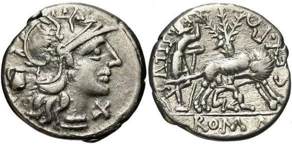 1 Денарій Римська республіка (509BC-27BC) Срібло Секст Помпей (67BC-35BC)