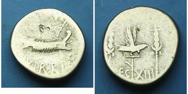 1 Денарій Римська республіка (509BC-27BC) Срібло Марк Антоній (83BC-30BC)