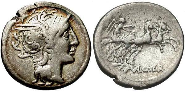 1 Денарій Римська республіка (509BC-27BC) Срібло 