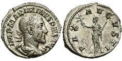 1 Денарій Римська імперія (27BC-395) Срібло Максимін I (173-238)