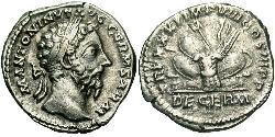 1 Денарій Римська імперія (27BC-395) Срібло Марк Аврелій (121-180)