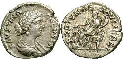 1 Денарій Римська імперія (27BC-395) Срібло Фаустина II (130-175)