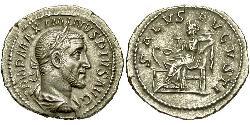 1 Денарій Римська імперія (27BC-395) Срібло Максимін I (173-238)
