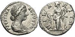 1 Денарій Римська імперія (27BC-395) Срібло Фаустина II (130-175)
