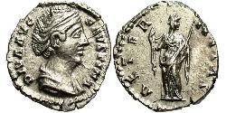 1 Денарій Римська імперія (27BC-395) Срібло Фаустіна Старша(105-141)