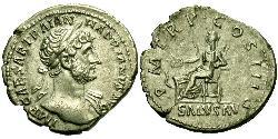 1 Денарій Римська імперія (27BC-395) Срібло Адріан (76 - 138) 