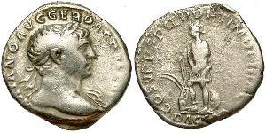 1 Денарій Римська імперія (27BC-395) Срібло Траян (53-117)