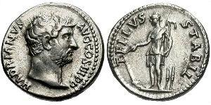 1 Денарій Римська імперія (27BC-395) Срібло Адріан (76 - 138) 