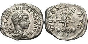 1 Денарій Римська імперія (27BC-395) Срібло Геліогабал (203-222)
