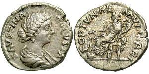 1 Денарій Римська імперія (27BC-395) Срібло Фаустина II (130-175)