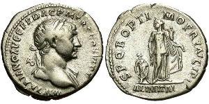 1 Денарій Римська імперія (27BC-395) Срібло Траян (53-117)
