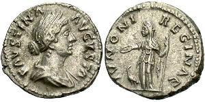 1 Денарій Римська імперія (27BC-395) Срібло Фаустина II (130-175)