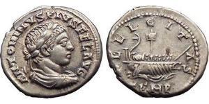1 Денарій Римська імперія (27BC-395) Срібло Геліогабал (203-222)
