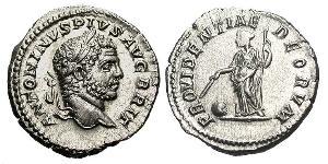 1 Денарій Римська імперія (27BC-395) Срібло Каракалла (188-217)