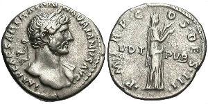 1 Денарій Римська імперія (27BC-395) Срібло Адріан (76 - 138) 