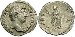 1 Денарій Римська імперія (27BC-395) Срібло Адріан (76 - 138) 