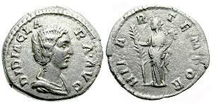 1 Денарій Римська імперія (27BC-395) Срібло Didia Clara (153-193)