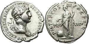 1 Денарій Римська імперія (27BC-395) Срібло Траян (53-117)