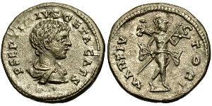 1 Денарій Римська імперія (27BC-395) Срібло Гета  (189-211)