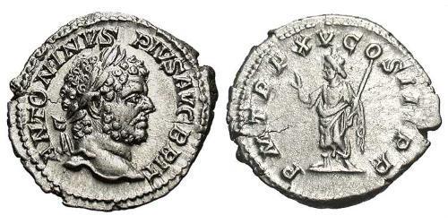 1 Денарій Римська імперія (27BC-395) Срібло Каракалла (188-217)