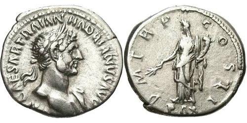 1 Денарій Римська імперія (27BC-395) Срібло Адріан (76 - 138) 