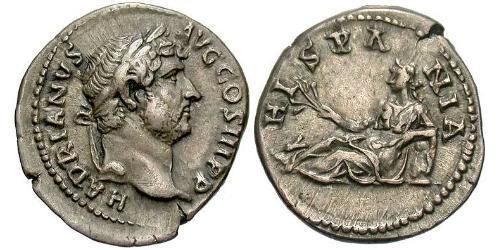 1 Денарій Римська імперія (27BC-395) Срібло Адріан (76 - 138) 