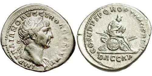 1 Денарій Римська імперія (27BC-395) Срібло Траян (53-117)