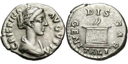 1 Денарій Римська імперія (27BC-395) Срібло Брутія Кріспіна (164-187)