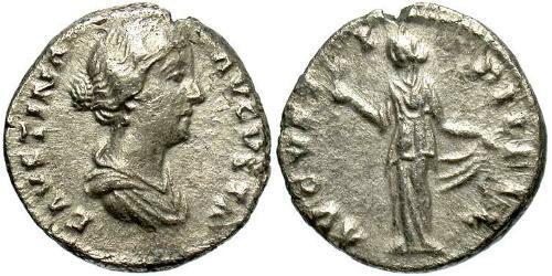 1 Денарій Римська імперія (27BC-395) Срібло Фаустина II (130-175)