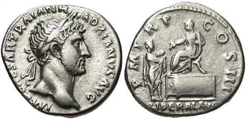 1 Денарій Римська імперія (27BC-395) Срібло Адріан (76 - 138) 
