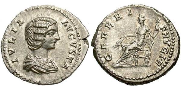 1 Денарій Римська імперія (27BC-395) Срібло Юлія Домна (?-217)