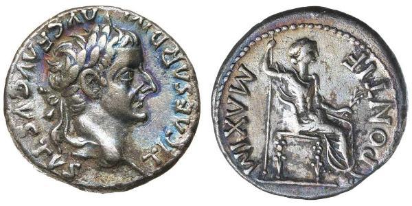 1 Денарій Римська імперія (27BC-395) Срібло Тиберій Клавдій Нерон (42 BC-37)
