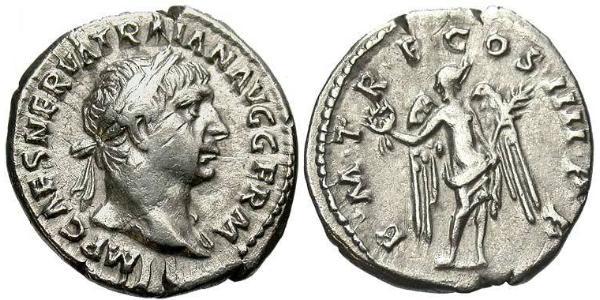 1 Денарій Римська імперія (27BC-395) Срібло Траян (53-117)