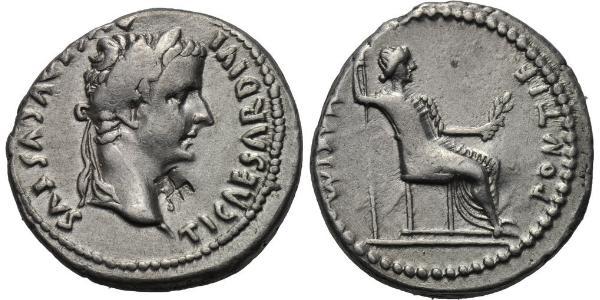 1 Денарій Римська імперія (27BC-395) Срібло Тиберій Клавдій Нерон (42 BC-37)