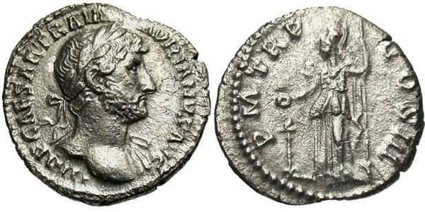 1 Денарій Римська імперія (27BC-395) Срібло Адріан (76 - 138) 