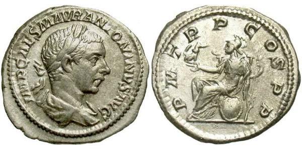 1 Денарій Римська імперія (27BC-395) Срібло Геліогабал (203-222)