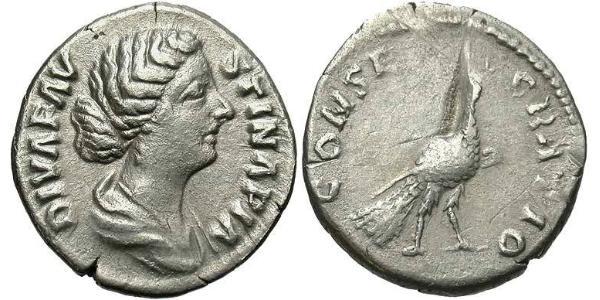 1 Денарій Римська імперія (27BC-395) Срібло Фаустина II (130-175)